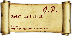 György Patrik névjegykártya